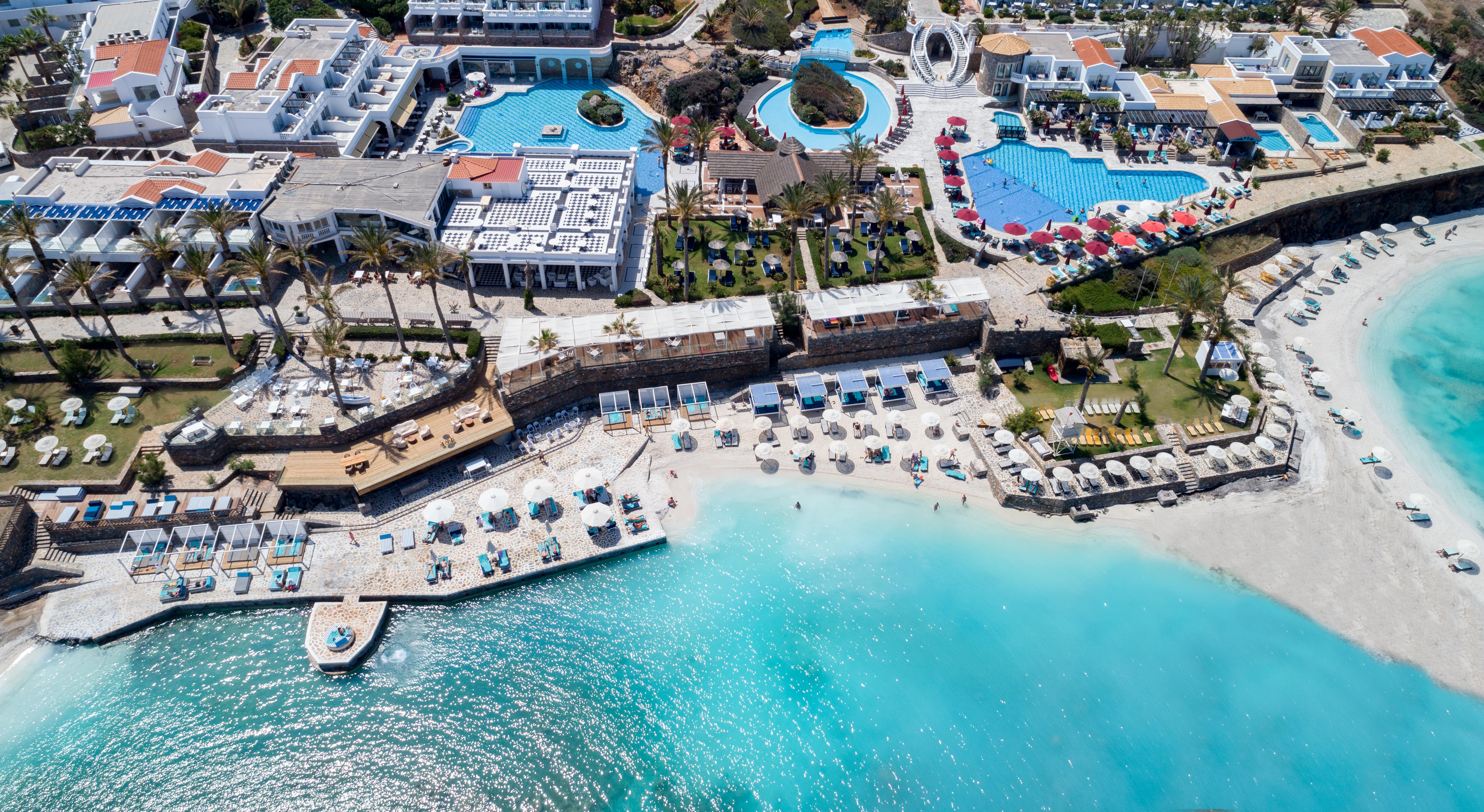 Minos Imperial Luxury Beach Resort & Spa Milatos Extérieur photo Aerial view of the resort